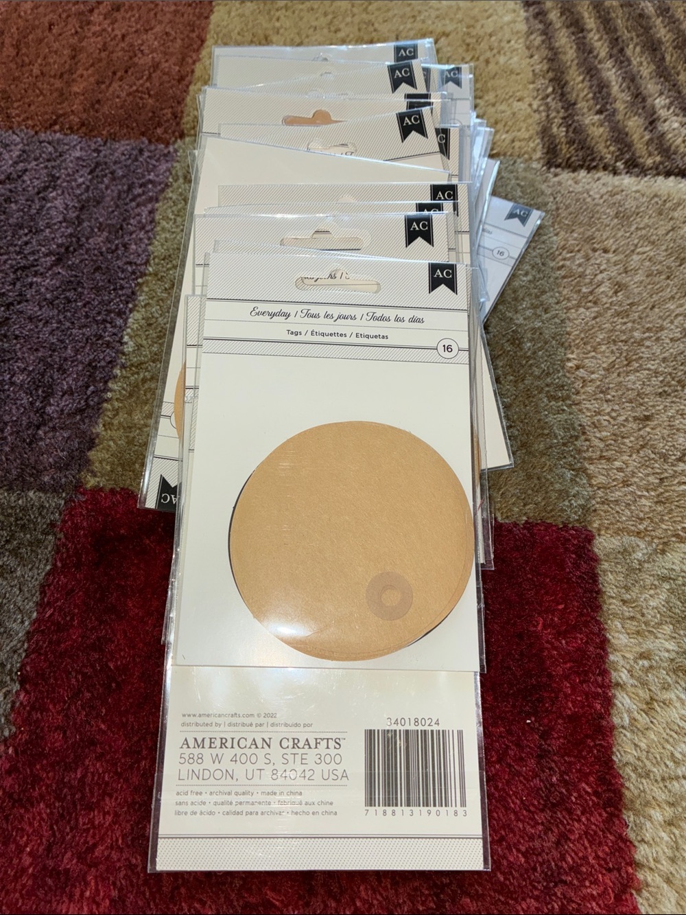 American Crafts Round Gift Tags 28 Packs of 16